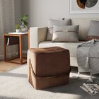 Puff Para Sala De Estar Em Veludo Bag Ferrugem/marrom