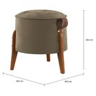 Puff Para Sala De Estar Em Veludo Roma Bege