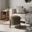 Puff Para Sala De Estar Em Veludo Roma Bege