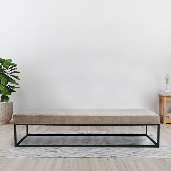 Puff Para Sala De Estar Giulia 160 Cm Bege/preto