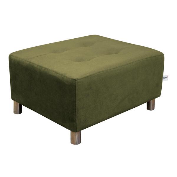 Puff Para Sala Quadrado Decorativo Com Pés Com Alumínio Nero