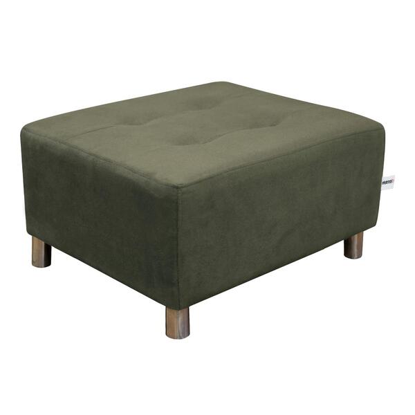 Puff Para Sala Quadrado Decorativo Com Pés Com Alumínio Nero