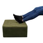 Puff Para Sala Quadrado Decorativo Com Pés Com Alumínio Nero