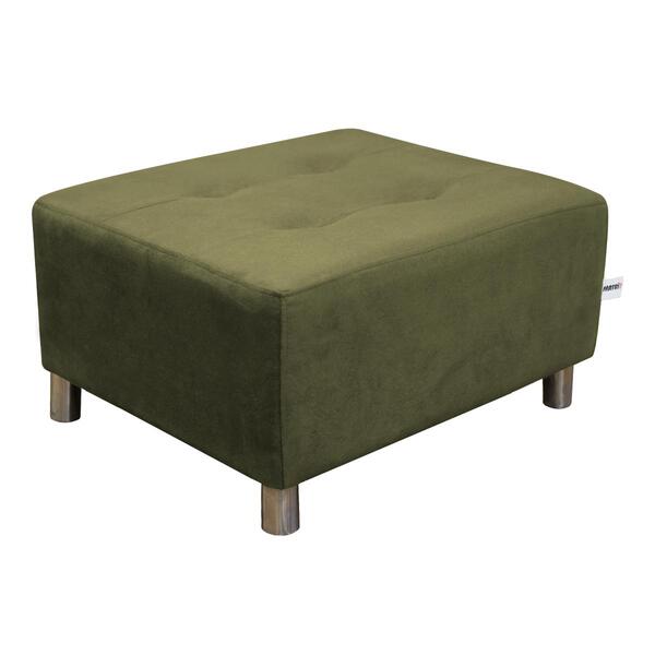 Puff Para Sala Quadrado Decorativo Com Pés Com Alumínio Nero