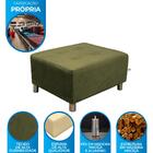 Puff Para Sala Quadrado Decorativo Com Pés Com Alumínio Nero