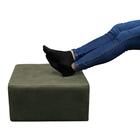 Puff Para Sala Quadrado Decorativo Com Pés Com Alumínio Nero