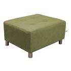 Puff Para Sala Quadrado Decorativo Com Pés Com Alumínio Nero