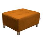 Puff Para Sala Quadrado Decorativo Com Pés Com Alumínio Nero