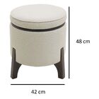 Puff Para Sala Redondo Madeirado Pés De Madeira Maciça  Lorena