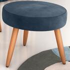 Puff Para Sala Redondo Manaus Veludo Azul