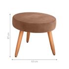 Puff Para Sala Redondo Manaus Veludo Ferrugem