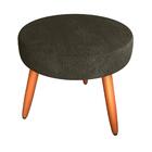 Puff Para Sala Redondo Manaus Veludo Turkey Marrom