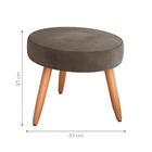 Puff Para Sala Redondo Marcos Veludo Marrom