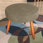 Puff Para Sala Redondo Marcos Veludo Turkey Cappuccino