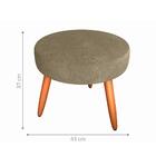 Puff Para Sala Redondo Marcos Veludo Turkey Cappuccino