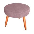 Puff Para Sala Redondo Marcos Veludo Turkey Rosa
