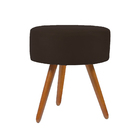 Puff Para Sala Redondo Pés Palito Suede Oferta Balaqui Decor