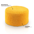 Puff Pastilha Crochê - Amarelo