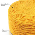 Puff Pastilha Crochê - Amarelo