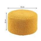 Puff Pastilha Crochê - Amarelo