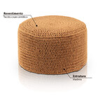 Puff Pastilha Crochê - Bege