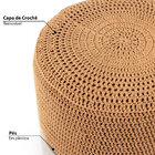 Puff Pastilha Crochê - Bege