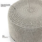 Puff Pastilha Crochê - Cinza