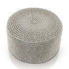 Puff Pastilha Crochê - Cinza