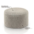 Puff Pastilha Crochê - Cinza