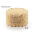 Puff Pastilha Crochê - Cru
