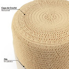 Puff Pastilha Crochê - Cru