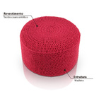 Puff Pastilha Crochê - Rosa