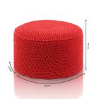 Puff Pastilha Crochê - Vermelho