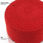 Puff Pastilha Crochê - Vermelho