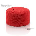 Puff Pastilha Crochê - Vermelho