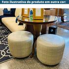 Puff Patchwork Mh-9811 Herval Redondo Madeira Eucalipto Estof