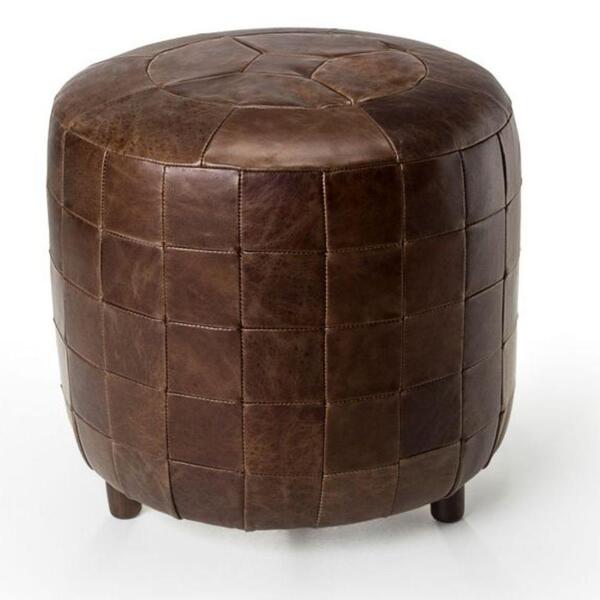 Puff Patchwork Mh-9811 Herval Redondo Madeira Eucalipto Estof