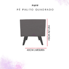 Puff Pé Palito Quadrado Não É Segredo Suede Amassado Vermelho