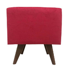 Puff Pé Palito Quadrado Não É Segredo Suede Amassado Vermelho