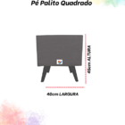 Puff Pé Palito Quadrado Não É Segredo Suede Animale Preto 40x