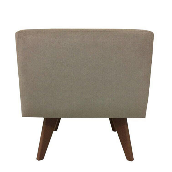 Puff Pé Palito Quadrado Não É Segredo Suede Liso Marrom Claro