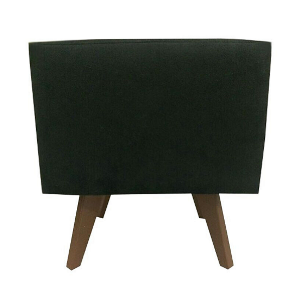 Puff Pé Palito Quadrado Não É Segredo Veludo Preto 40x45