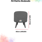 Puff Pé Palito Redondo Não É Segredo Astracan Pelúcia Branco