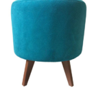 Puff Pé Palito Redondo Não É Segredo Suede Animale Turquesa 4