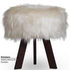 Puff Pelo Olívia Com Pés Castanho - Bege