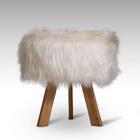 Puff Pelo Olívia Com Pés Natural - Bege