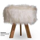 Puff Pelo Olívia Com Pés Natural - Bege