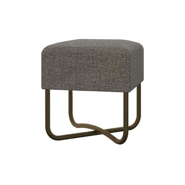 Puff Pequeno Bege Tubos Ouro Velho Carraro