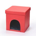 Puff Pet Logdesign Dobrável Tecido Corino