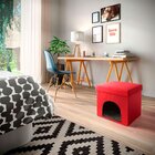 Puff Pet Logdesign Dobrável Tecido Suede